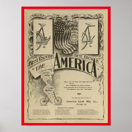 1896 fietsenmagazijn en kunstwerk Poster (Voorkant)