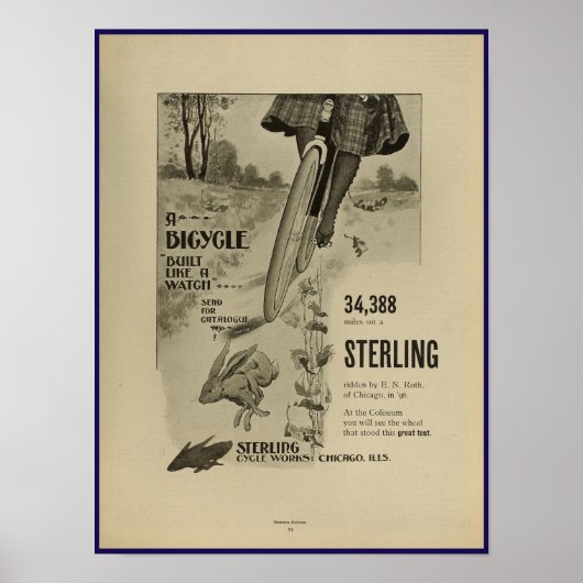 1896  fietsenmagazijn en kunstwerk Poster (Voorkant)