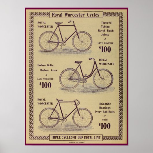 1896 fietsenmagazijn en kunstwerk Poster (Voorkant)