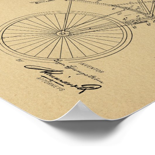 1896 fietsvelocipede-patentkunst poster (Hoek)