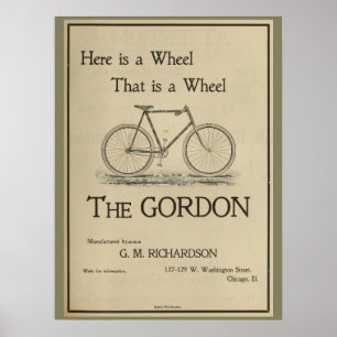 1896  Gordon Bicycle en Art Poster