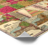 1896 Kaart van de spoorwegen en de stadswijken van Poster (Hoek)