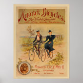 1896  kleurenmonboogfietsen en kunstwerk Poster (Voorkant)