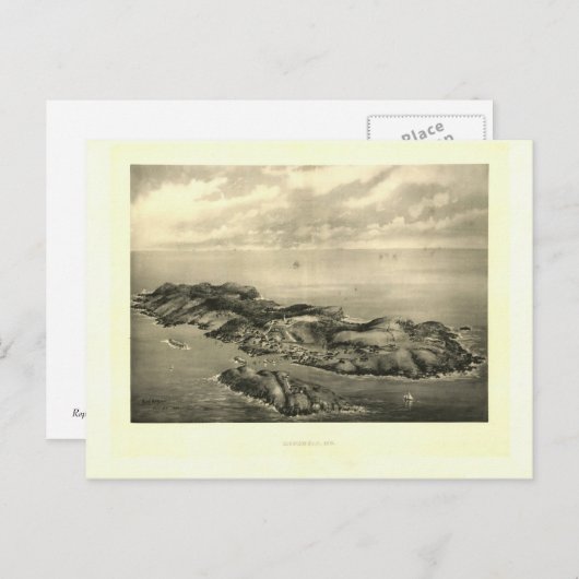  1896 Monhegan Island Print Briefkaart (Voorkant / Achterkant)