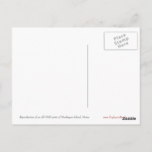  1896 Monhegan Island Print Briefkaart (Achterkant)