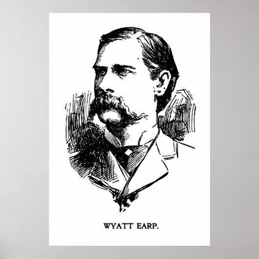 1896 NEWSPAPER-PORTRAIT VAN LAWMAN WYATT EARP POSTER (Voorkant)