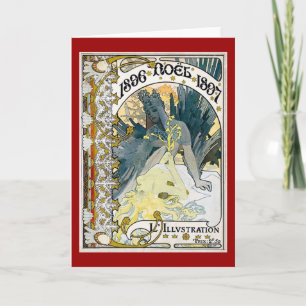 1896 NOEL 1897 Alphonse Maria Mucha Kaart