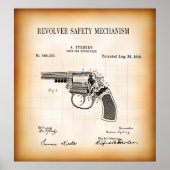 1896 PATENT VOOR REVOLVER VEILIGHEIDSMECHANISME POSTER (Voorkant)