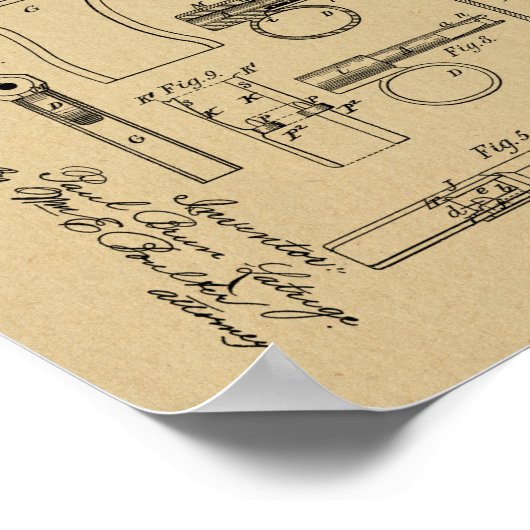 1896 Pistool Magazine Kunsttekenafdrukken voor pat Poster (Hoek)