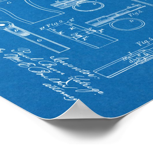 1896 Pistool Magazine Kunsttekenafdrukken voor pat Poster (Hoek)