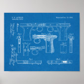 1896 Pistool Magazine Kunsttekenafdrukken voor pat Poster (Voorkant)