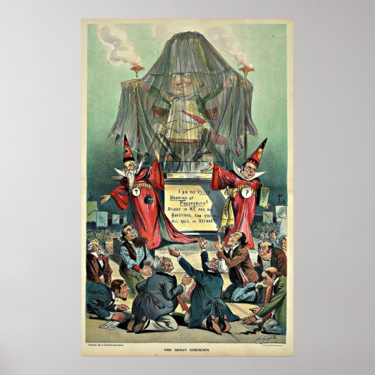1896 Punch cartoon 'The Great Unknown' Poster (Voorkant)