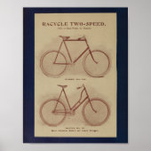 1896 Racycle 2 Speed Bicycle Ad Art Print (Voorkant)