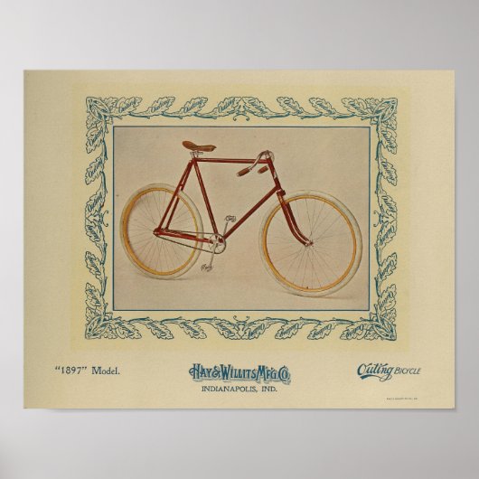 1896  Red Bicycle Magazine en art print (Voorkant)