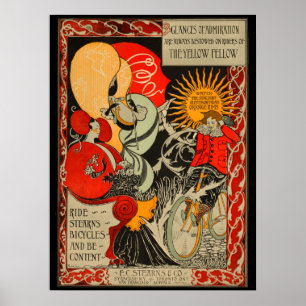 1896  Stearns-fietser en kunstwerk Poster