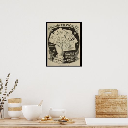 1896 United States Bicycles Ad Art Poster (Keuken)