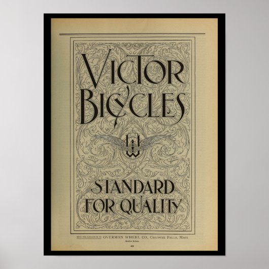 1896  Victor Bicycle Magazine en Art Poster (Voorkant)