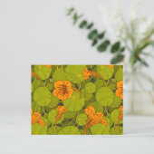 1896 Victoriaans Nasturtium Floral Print Briefkaart (Staand voorkant)