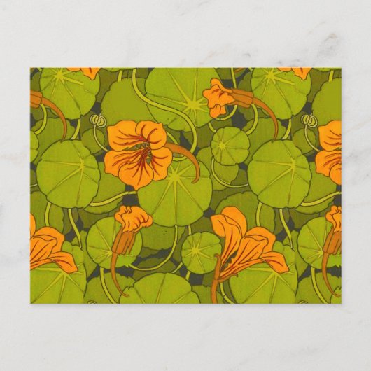 1896 Victoriaans Nasturtium Floral Print Briefkaart (Voorkant)