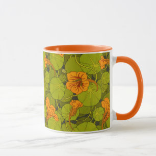 1896 Victoriaans Nasturtium Floral Print Mok