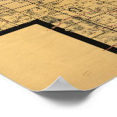 1897 Antiek Spoorwegkaart van Nebraska Poster (Hoek)