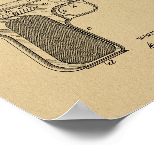 1897 Browning Pistool Patent Art Drawing Print (Hoek)