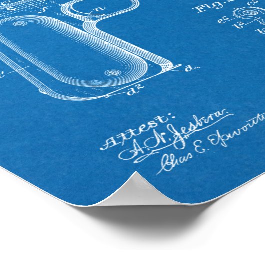 1897 Browning Pistool Patent Art Drawing Print (Hoek)