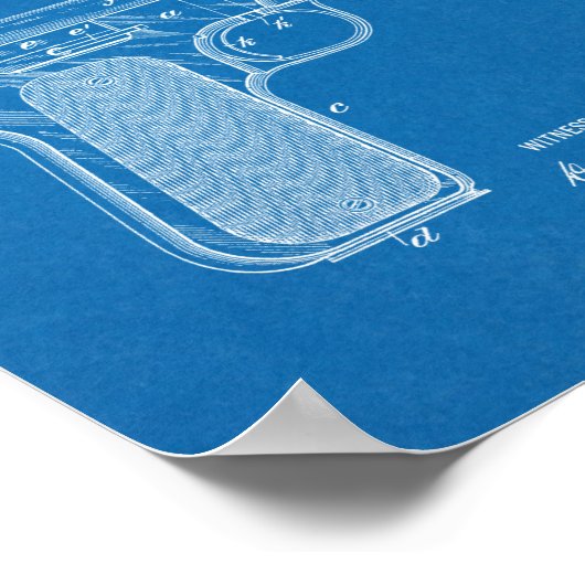 1897 Browning Pistool Patent Art Drawing Print (Hoek)