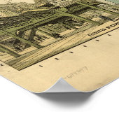 1897 Chicago, IL Birds Eye Uitzicht Panoramic Map Poster (Hoek)
