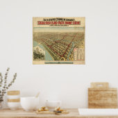 1897 Chicago, IL Birds Eye Uitzicht Panoramic Map Poster (Keuken)