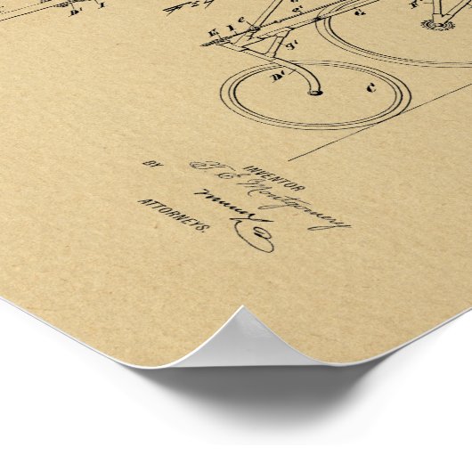 1897  fiets 3 vellen Kunst op vellen Poster (Hoek)