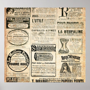 1897 Franse krantenadvertentie Poster
