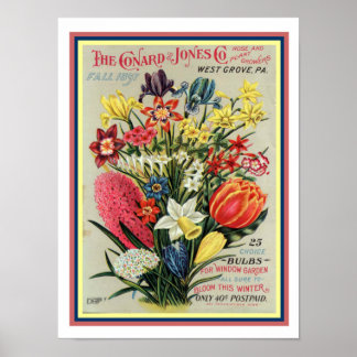 1897 Hoesje van de Catalogus van bloemen met bloem Poster