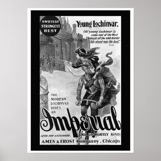 1897 Imperial Bicycle Adverteren Poster (Voorkant)