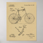 1897 Kunsttekening fietspatroon Poster (Voorkant)