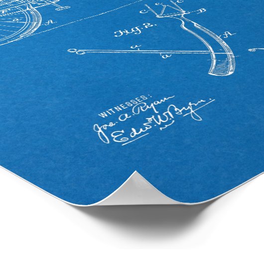 1897 Kunsttekening fietspatroon Poster (Hoek)