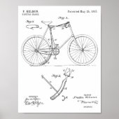 1897 Kunsttekening fietspatroon Poster (Voorkant)