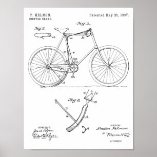 1897 Kunsttekening fietspatroon Poster