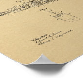 1897  Steam Bicycle Patent Art-afdrukken Poster (Hoek)