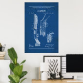 1897 US Patent 577281 - Pump Action Shotgun Poster (Thuiskantoor)