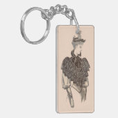 1897 Victoriaans vrouw Sleutelhanger (Voorkant Links)