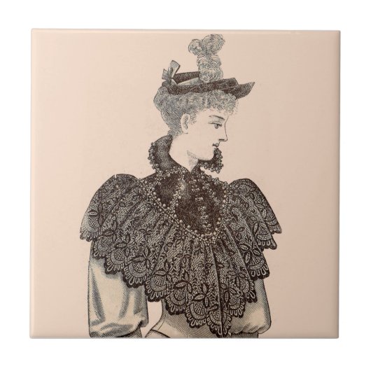 1897 Victoriaans vrouw Tegeltje (Voorkant)