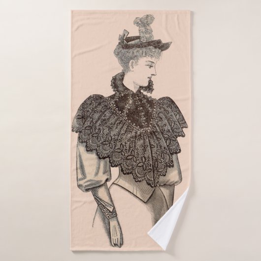 1897 Victoriaans vrouwelijke print Bad Handdoek (Badhanddoek)