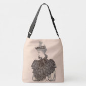 1897 Victoriaans vrouwelijke print Crossbody Tas (Achterkant)