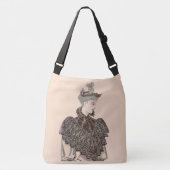 1897 Victoriaans vrouwelijke print Crossbody Tas (Voorkant)