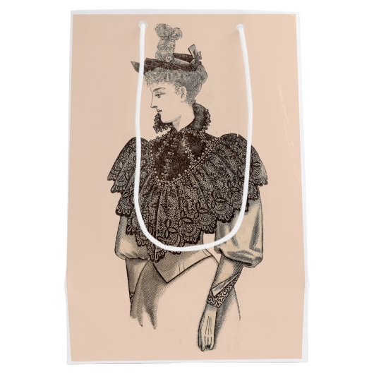 1897 Victoriaanse vrouw Medium Cadeauzakje (Achterkant)