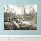 1898 ALASKA INHEEMSE INDIANEN Witte Mannen houten  Canvas Afdruk (Insitu (Houten vloer))