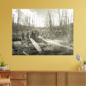 1898 ALASKA INHEEMSE INDIANEN Witte Mannen houten  Canvas Afdruk (Insitu (Woonkamer))