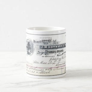 1898  billhead voor piano's en orgels koffiemok