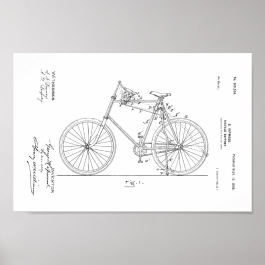 1898 brochure met fietspatroon poster (Voorkant)